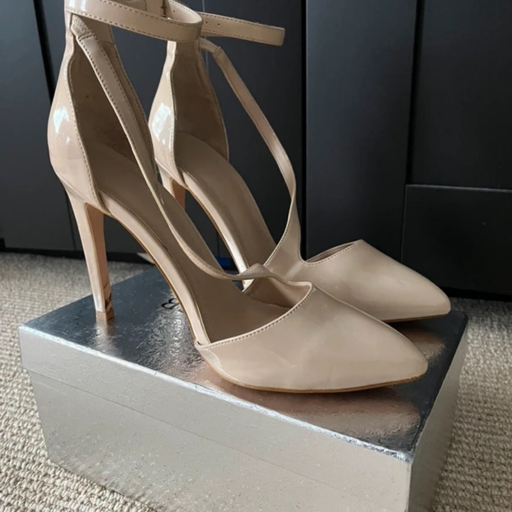 Zara Nude Ankle Strap Heels